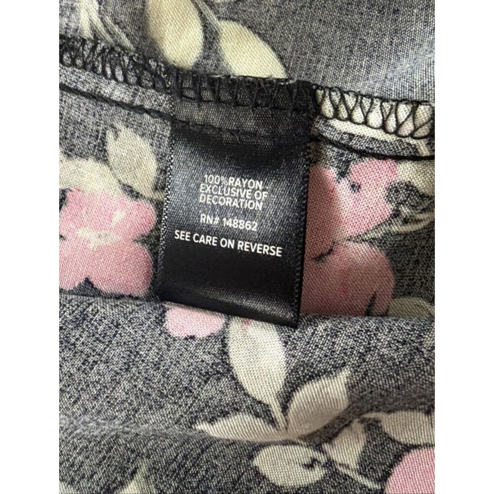NWT Torrid Black Pink Floral Smock Midi Dress 2 Milkmaid Peasant Puff 3/4 Sleeve - Picture 9 of 16